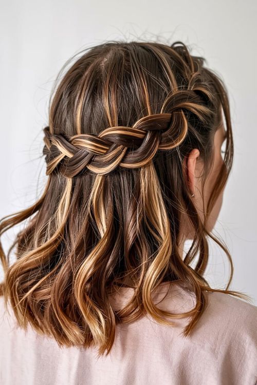 Half-Up Crown Braid